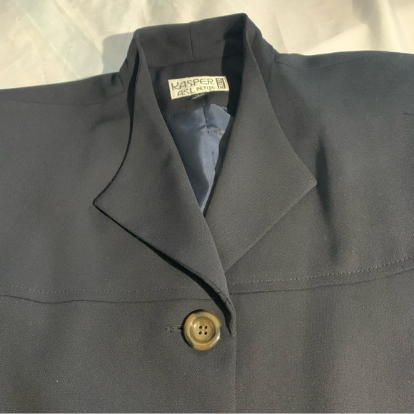 Kasper ASL Coat Shift Dress Lined Size 12P Black Women's Coat - Picture 3 of 11